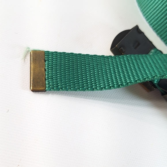 Vintage 90's Boy Scouts of Canada Brass Buckle Green Web Belt - Picture 6 of 8